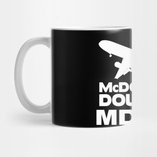 McDonnell Douglas MD-11F Silhouette Print (White) Mug
